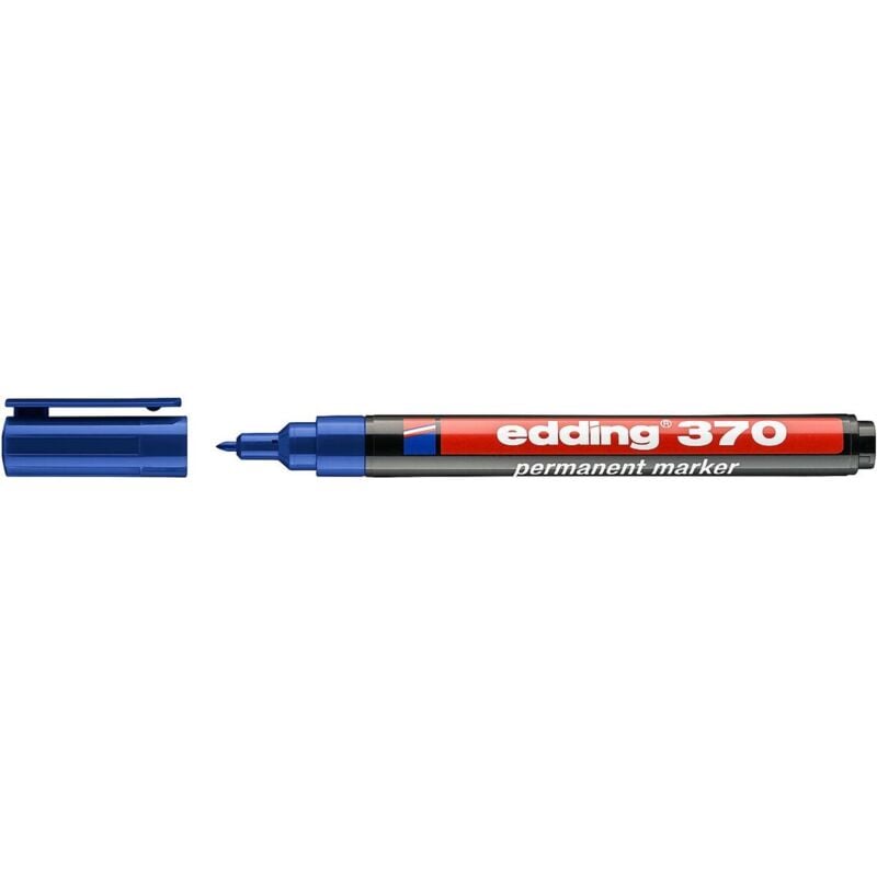 Edding - 370 Permanent Marker Bullet Tip 1mm Line Blue (Pack 10)