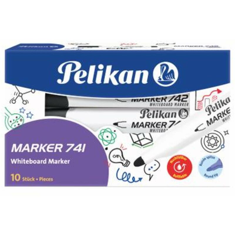 Image of Marker whiteboard nero Pelikan 741 x10