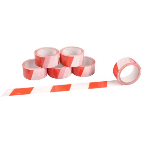 Markierungsband 66m Rot Weiß selbstklebend Bodenmarkierung Signalband Klebeband - 12 Rollen