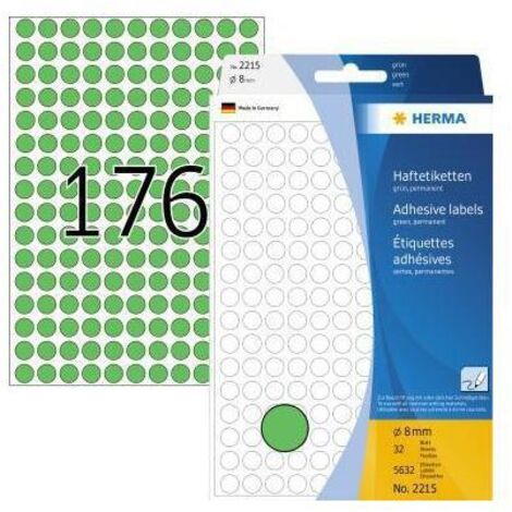 Markierungspunkt 8mm Papier grün 5.632 Etik./Pack. 8mm Papier grün 5.632 Etik./Pack.