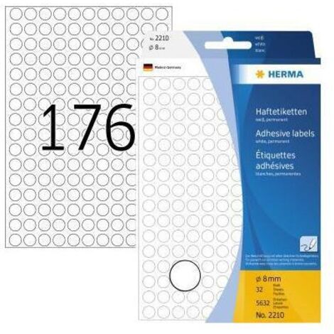 Markierungspunkt 8mm Papier weiß 5.632 Etik./Pack. 8mm Papier weiß 5.632 Etik./Pack.