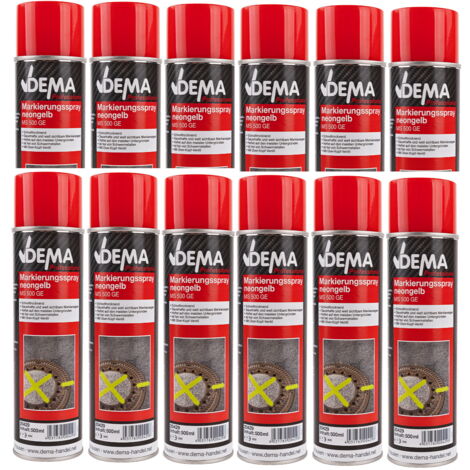 Markierungsspray / Baum Markierfarbe 500 ml 12-er SET neon-gelb Markierspray