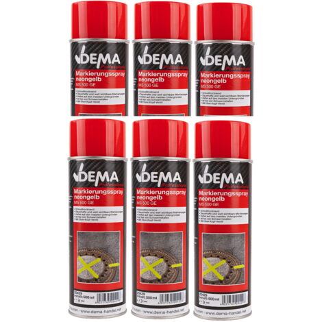 Markierungsspray / Markierfarbe 500 ml 6-er SET neon-gelb Markierspray