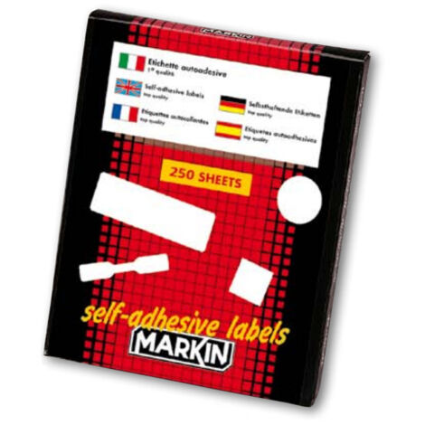 Markin X12563 etichetta autoadesiva Rotondo Rimovibile Bianco 250 pz