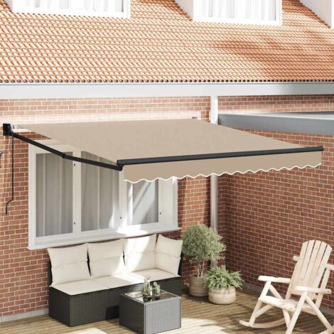 Markise Beige 3 x 2,5 m Polyester und Metall vidaXL