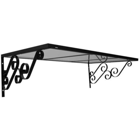Markise für die Eingangstür Noémie (kostenlose Lieferung) - Rahmenfarbe - Anthrazitgrau, Gesamtlänge - 140 cm, Gesamttiefe - 80 cm
