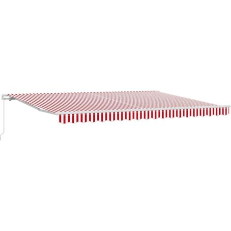 Markise Gestreift Rot und Weiß 4,5 × 3,5 m Polyester und Metall vidaXL