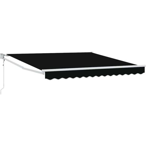 Markise Schwarz 3 x 2,5 m Polyester und Metall vidaXL
