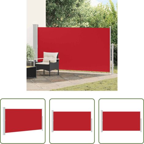 VidaXL Tenda Laterale Retrattile 160x300 Cm Rosso - Schermo Privacy Per Balcone E Terrazzo