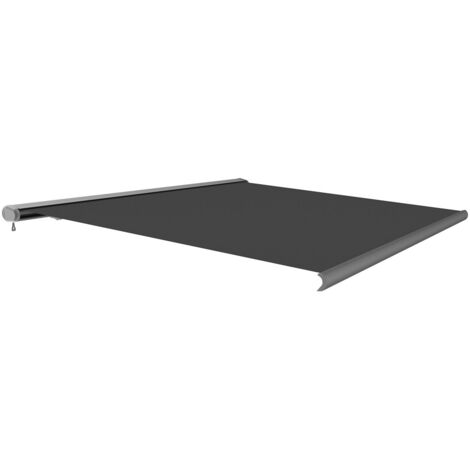 Markise Vollkassettenmarkise elektrisch 5x3m anthrazit Sunshade Kassettenmarkise UV-Schutz Balkon