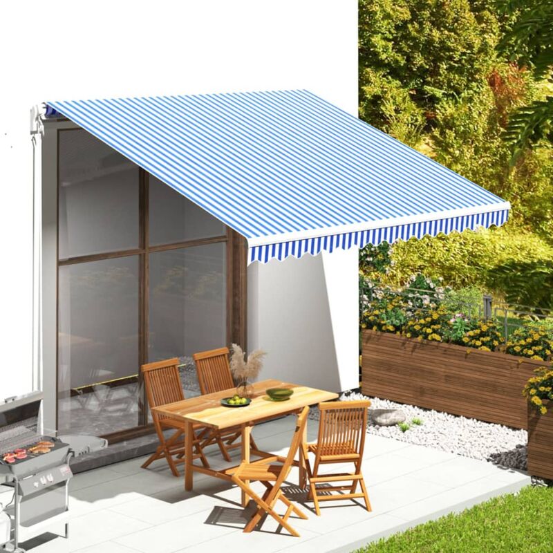 Markisenbespannung Blau Und Weiß 4x3, 5 M Vidaxl