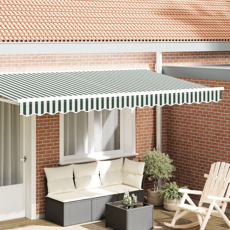 Vidaxl Markisenvolant Für 4 M Rahmen Grün Und Weiß 3, 8x0, 2 M
