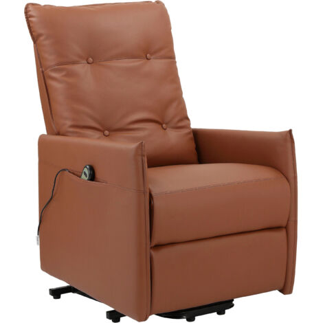Marko-Fauteuil inclinable avec électrique et relevable en PU Cognac