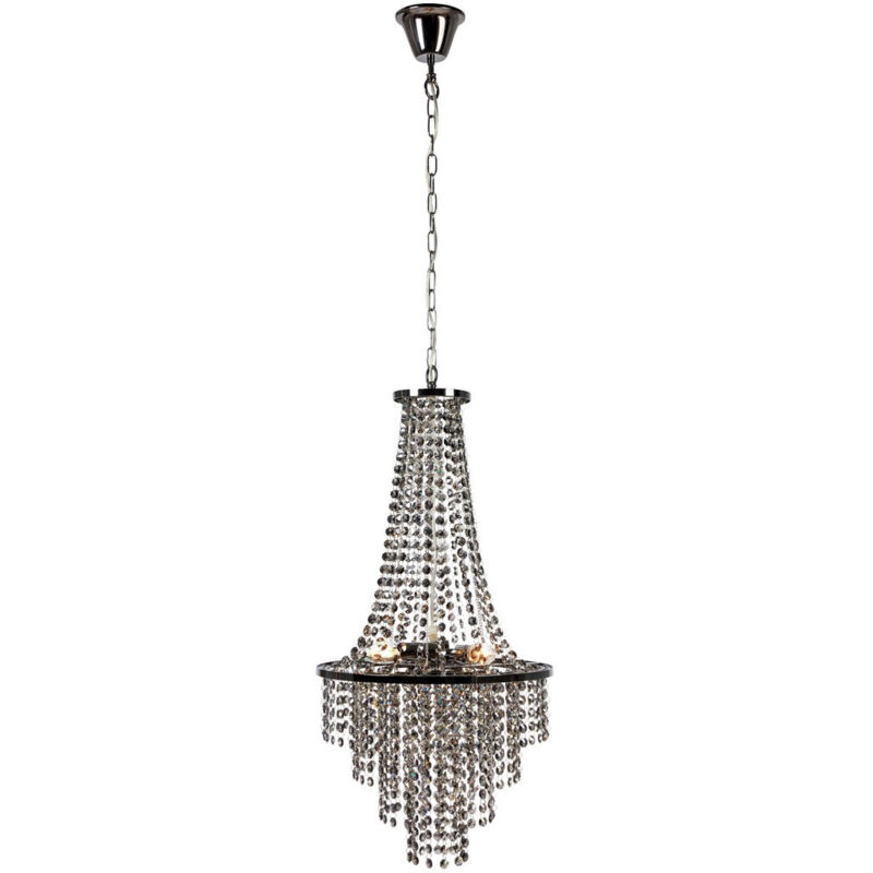 Allington Kronleuchter 3 Licht Schwarz Chrom, Rauch - Markslojd