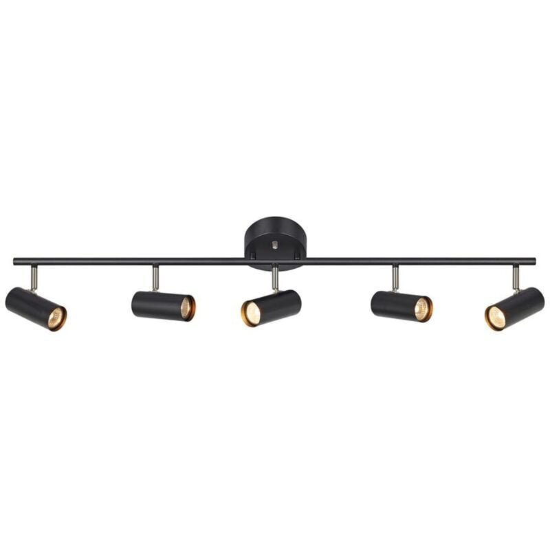 Barcelona - Lampada da soffitto a 5 luci per interni, barra nera, GU10 - Markslojd