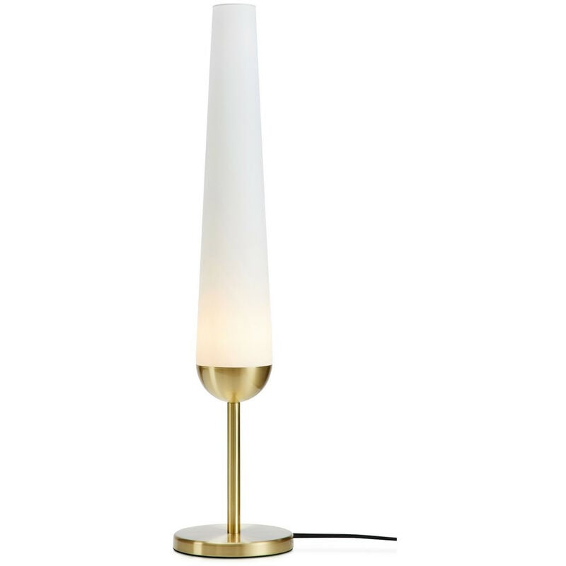 Bern Lampada da Tavolo Slim 1 Luce Ottone Spazzolato, Bianco - Markslojd