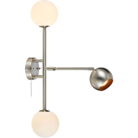 Markslojd BESIDE Wall 3 Globe Light Acier, Blanc