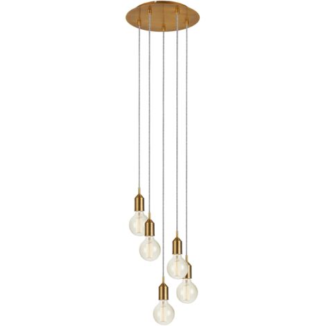 Markslojd BRONX Suspension pour plafond suspendu Cluster à 5 ampoules rondes en bronze