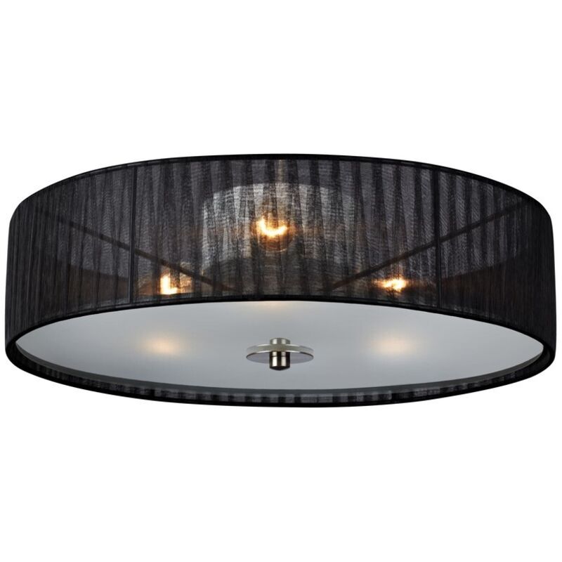 Markslojd BYSKE - Lámpara de techo cilíndrica a ras de interior de 3 luces Negra, E14