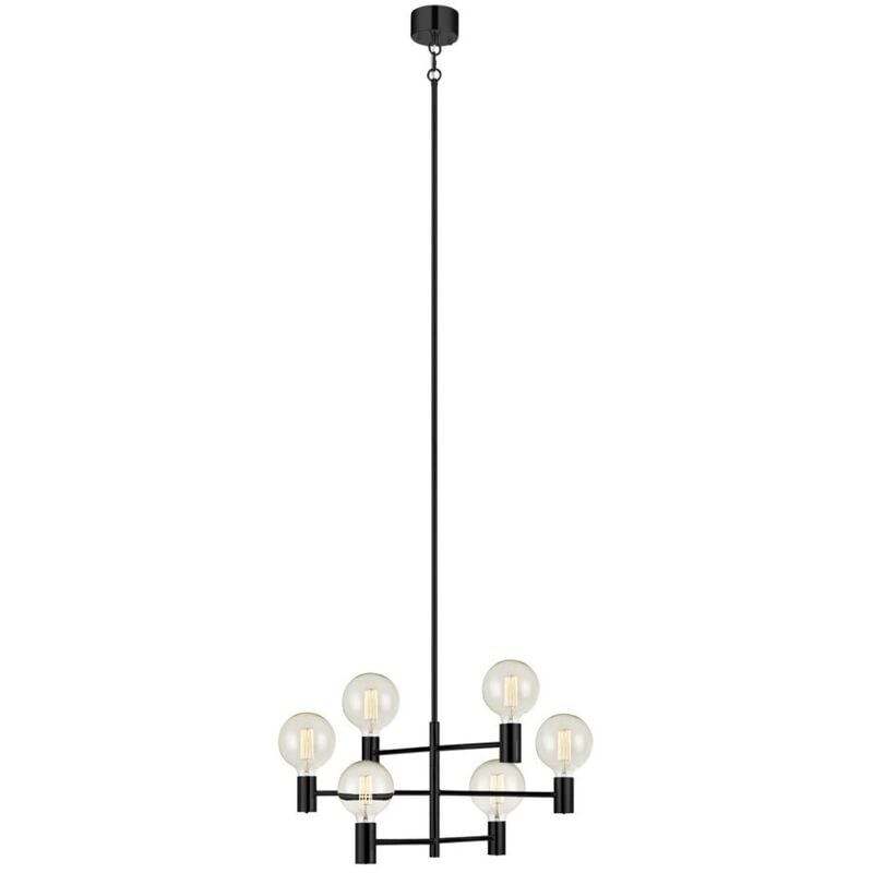 Capital - Lámpara colgante de techo con brazo mutli de 6 luces negro, E27 - Markslojd