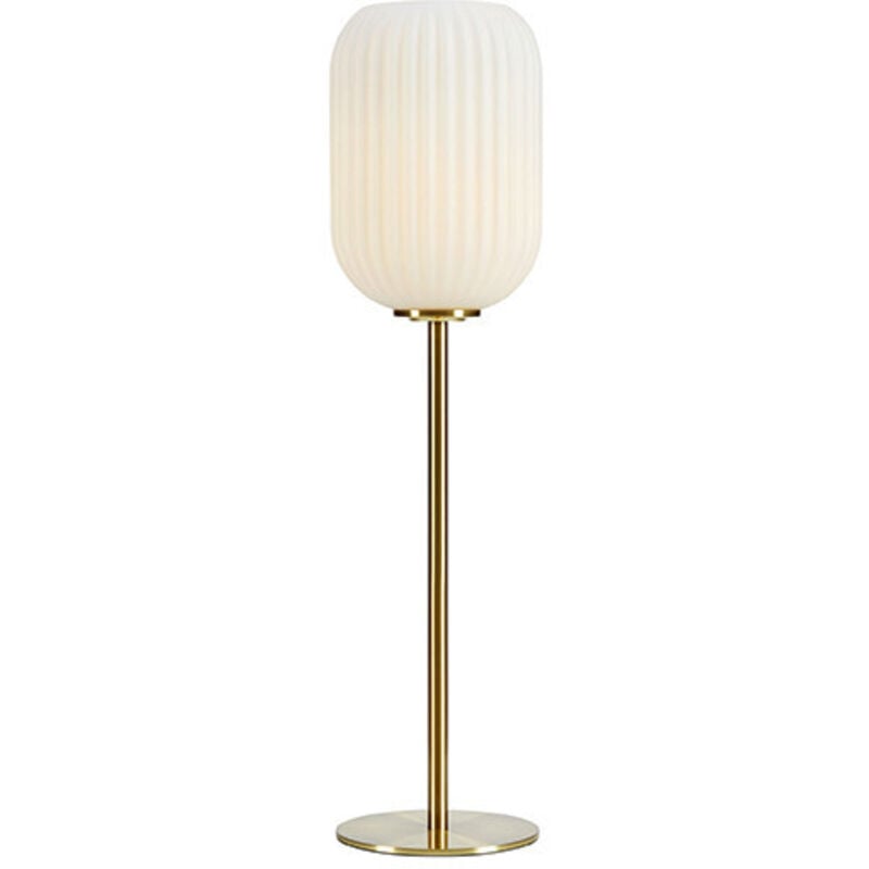 Cava Tischlampe 1 Globe Light Messing gebürstet, weiß - Markslojd