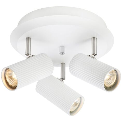 Markslojd COSTILLA Cluster Plafonnier Rond Spot 3 Lumières Blanc, Nickel Satiné
