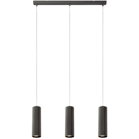 Markslojd COSTILLA Suspension Plafonnier Barre Droite 3 Lumières Gris Foncé