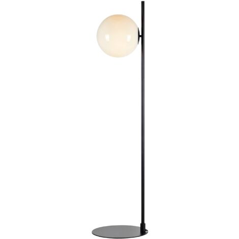Markslojd DIONE Lampadaire Globe 1 Lumière Noir, Blanc