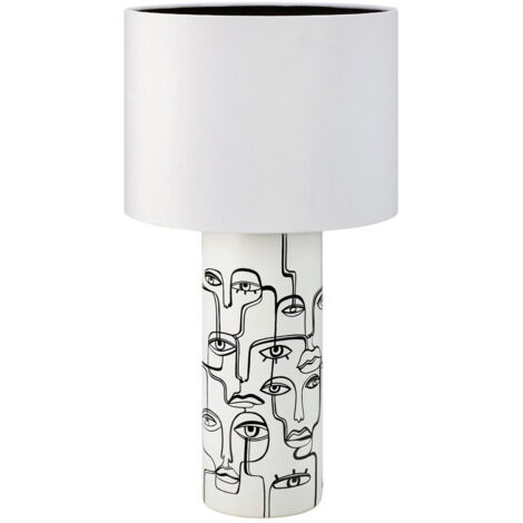 Markslojd FAMILY Lampe de table 1 lumière avec abat-jour rond blanc