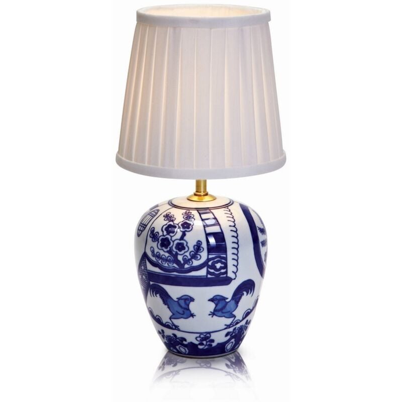 Geborg - Lampada da tavolo per interni 1 luce blu con paralume affusolato, E14 - Markslojd