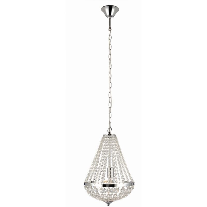 GRS104889 - Lampadario in cristallo a 1 luce Lampada da soffitto Cromo, E27 - Markslojd