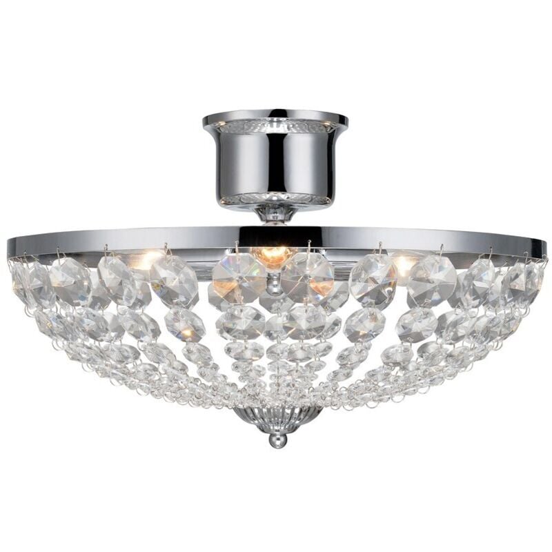 Markslojd - GRS105316 - Lámpara de techo semi empotrada de 3 cristales claros, cromo, E14