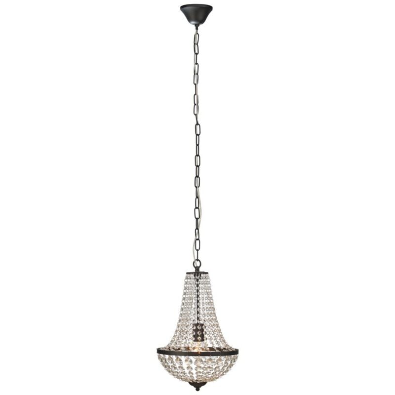GRS107026 - Lampadario in cristallo a 1 luce Lampada da soffitto Nero sabbia, E27 - Markslojd