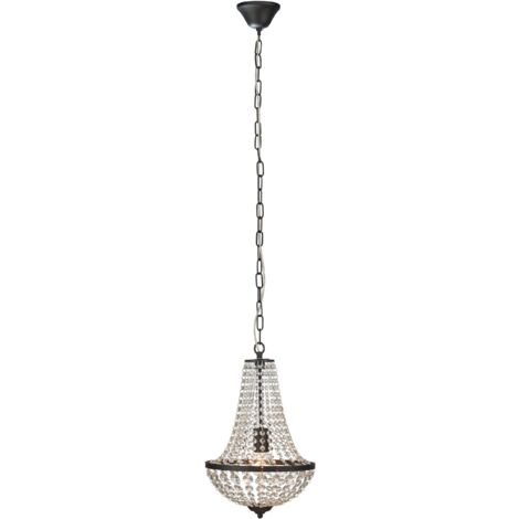 Markslojd GRS107026 - Plafonnier à 1 ampoule en cristal noir sable, E27