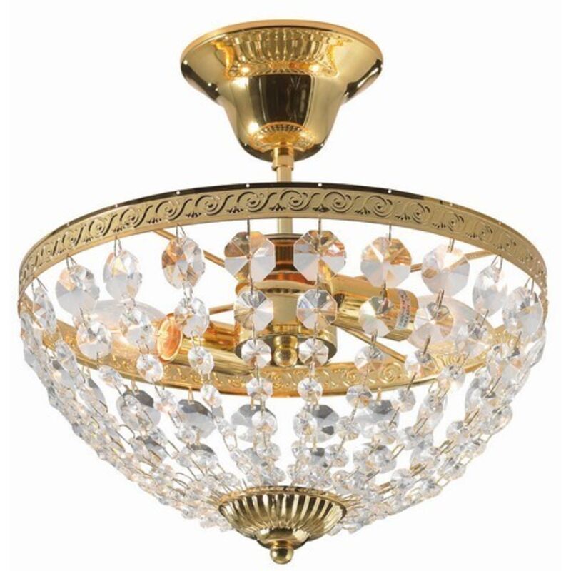 Hanaskog - Lámpara de techo semi empotrada de cristal 2 luces Dorado, E14 - Markslojd