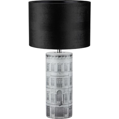 Markslojd ICHI Lampe de table 1 gris clair avec abat-jour rond noir