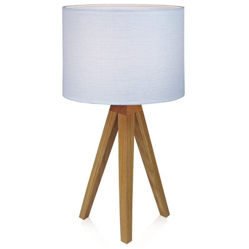 Kullen - Lámpara de mesa de interior 1 luz de roble con pantalla cilíndrica, E14 - Markslojd