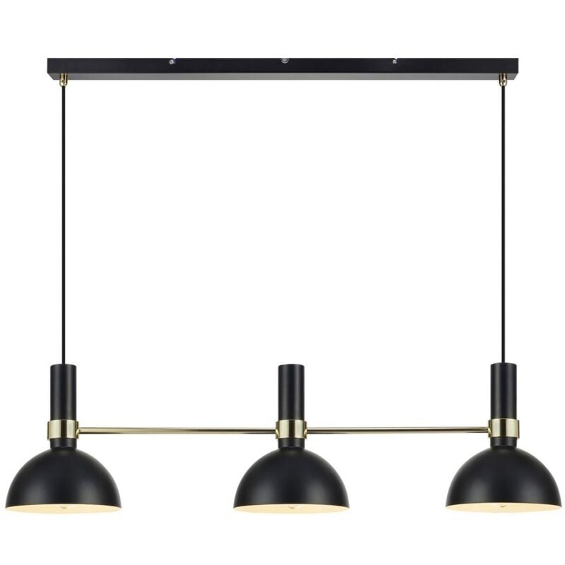 Larry - Lámpara colgante de techo con 3 barras de luz Negro, E27 - Markslojd