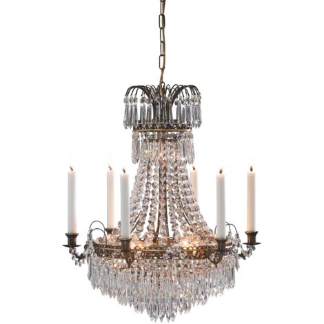 Markslojd LK100649 - Plafonnier à 7 ampoules en cristal antique, E14