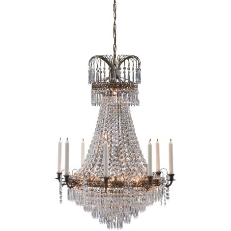 Markslojd LK100659 - Plafonnier à 9 ampoules en cristal antique, E14