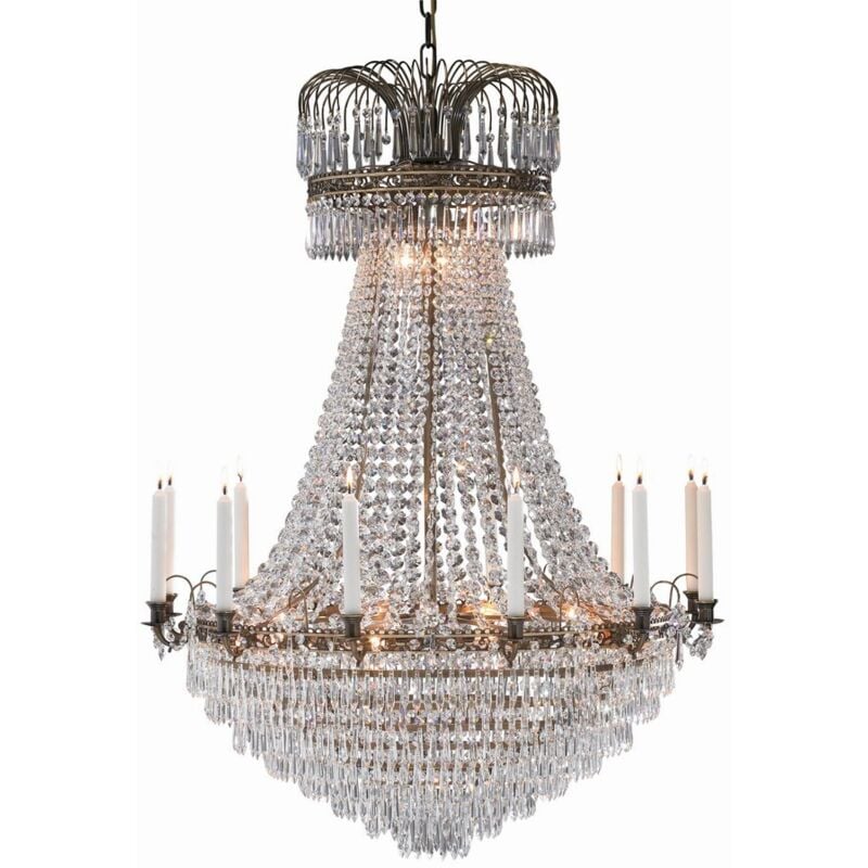 LK100667 - Lámpara de techo tipo candelabro de 15 luces de cristal antiguo, E14 - Markslojd