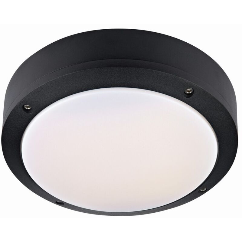 Markslojd - luna - Lámpara de techo led con mamparo exterior negro IP44