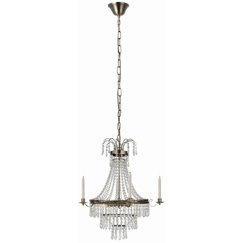 Marielund - Lampadario a 3 luci in cristallo Lampada da soffitto antica, E14 - Markslojd
