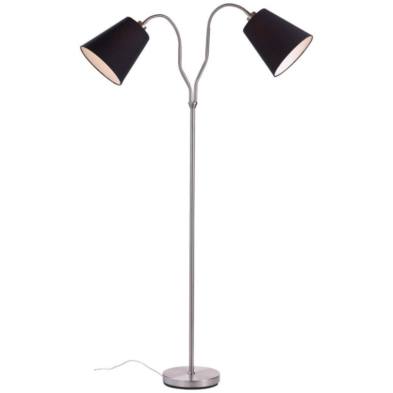 Modena - Lámpara de pie de interior 2 luces Acero, E27 - Markslojd