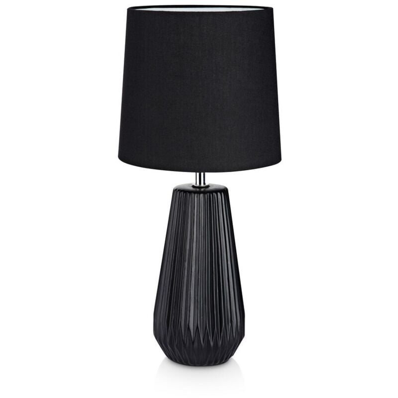 Nicci - Lampada da tavolo per interni 1 luce nera con paralume affusolato, E14 - Markslojd