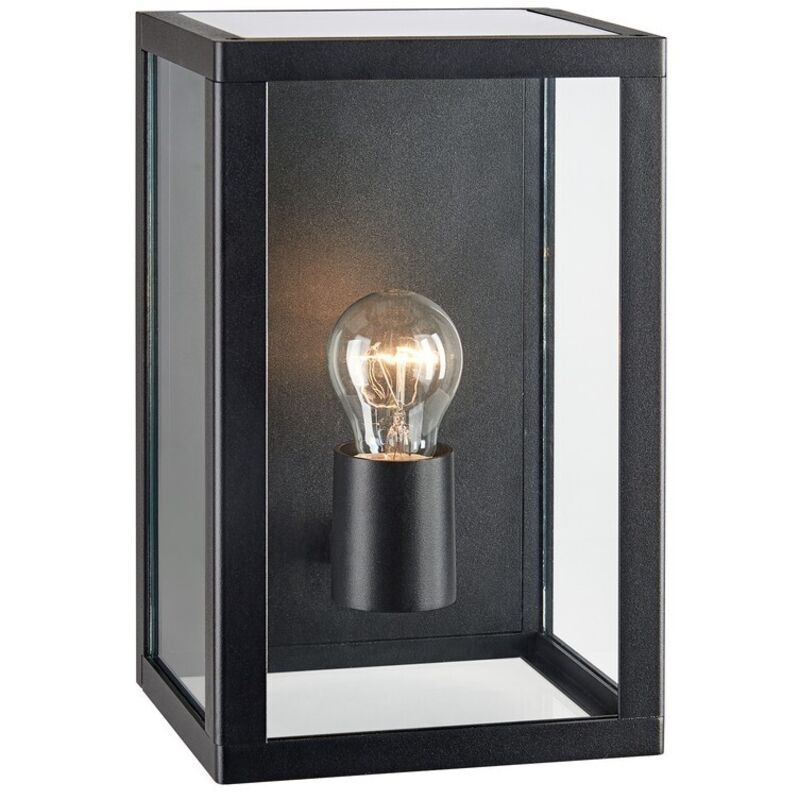 Markslojd - pelham - Caja de pared para exterior con 1 luz, lámpara de farol Negro IP44, E27