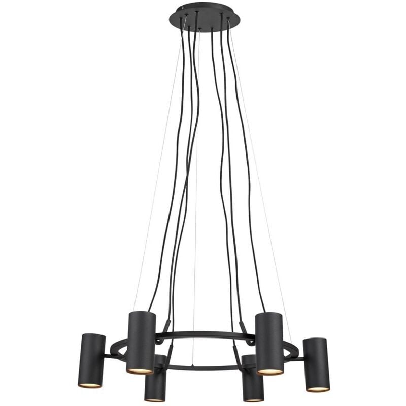 Porto - Lampada da soffitto a 6 luci nera, GU10 - Markslojd