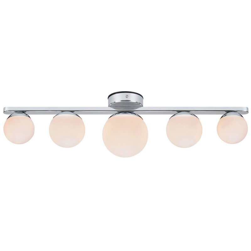 Markslojd - puro Decken-, Wand-5 Kugelleuchte Chrom, Opal, IP44