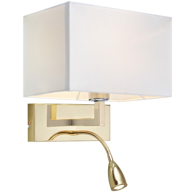 Savoy - Lámpara de pared interior de 2 luces de latón con luz de lectura, E27 - Markslojd