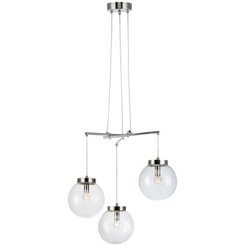 Sicily - Lámpara colgante de techo con 3 luces, cromo, E14 - Markslojd